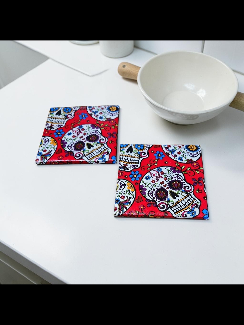 Sugar Skull Coaster Set